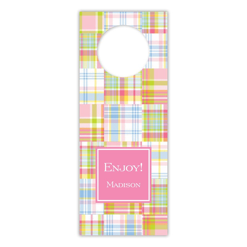 boatman geller madras patch pink wine tags