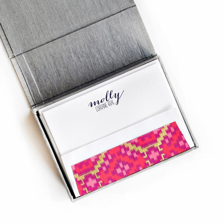 petite silver silk stationery box - p7