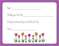 personalized thank you notes wild flowers fill-in thank you