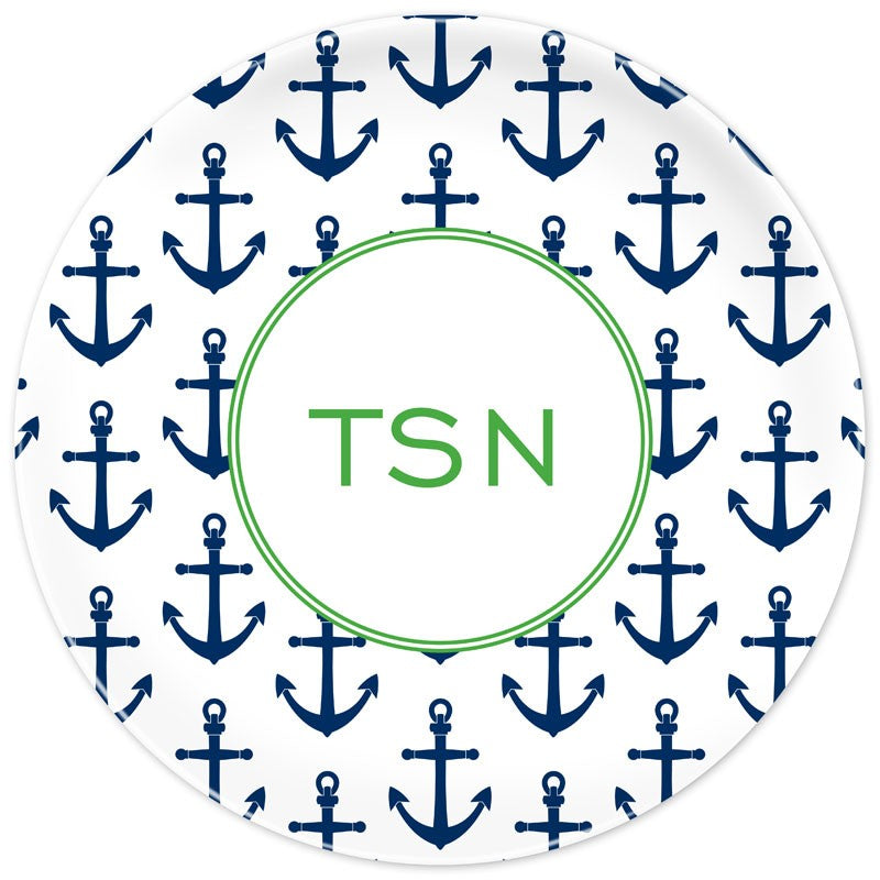 boatman geller anchors navy plate