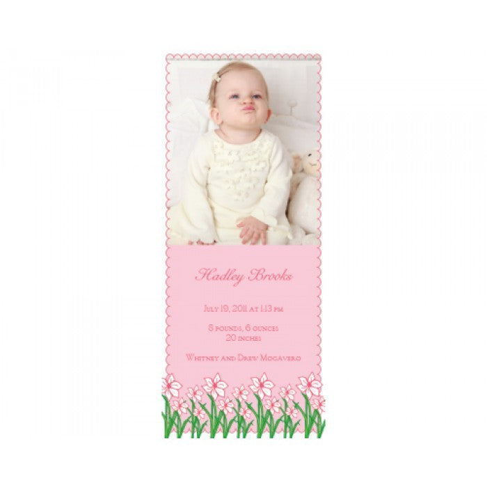 flat print baby announcement - spring garden