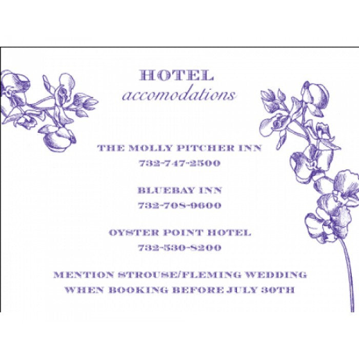 adrienne & michael accommodations card