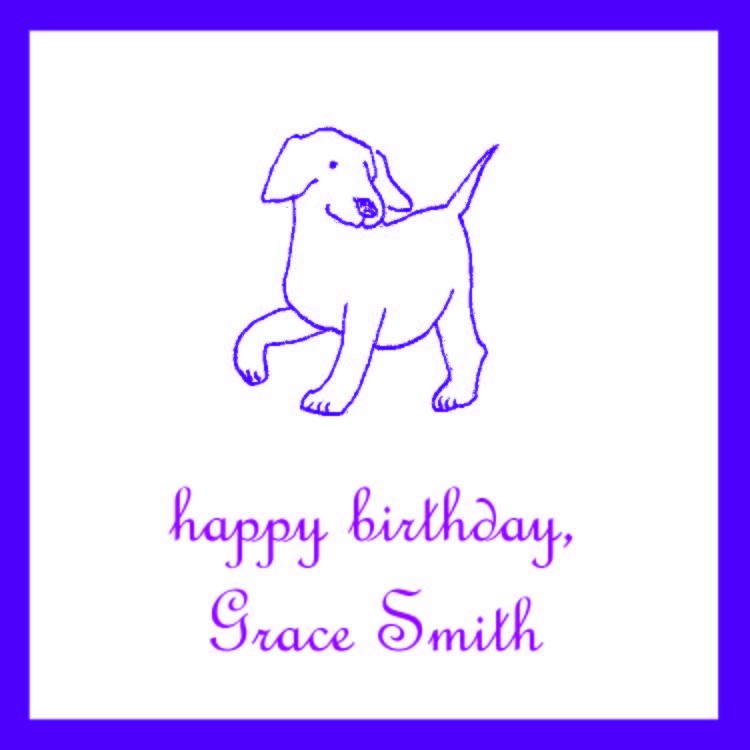 puppy children's gift sticker