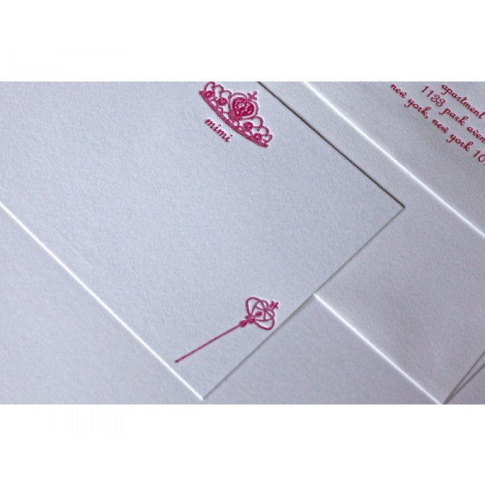 princess crown kid's stationery