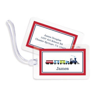 boatman geller choo choo train bag tags