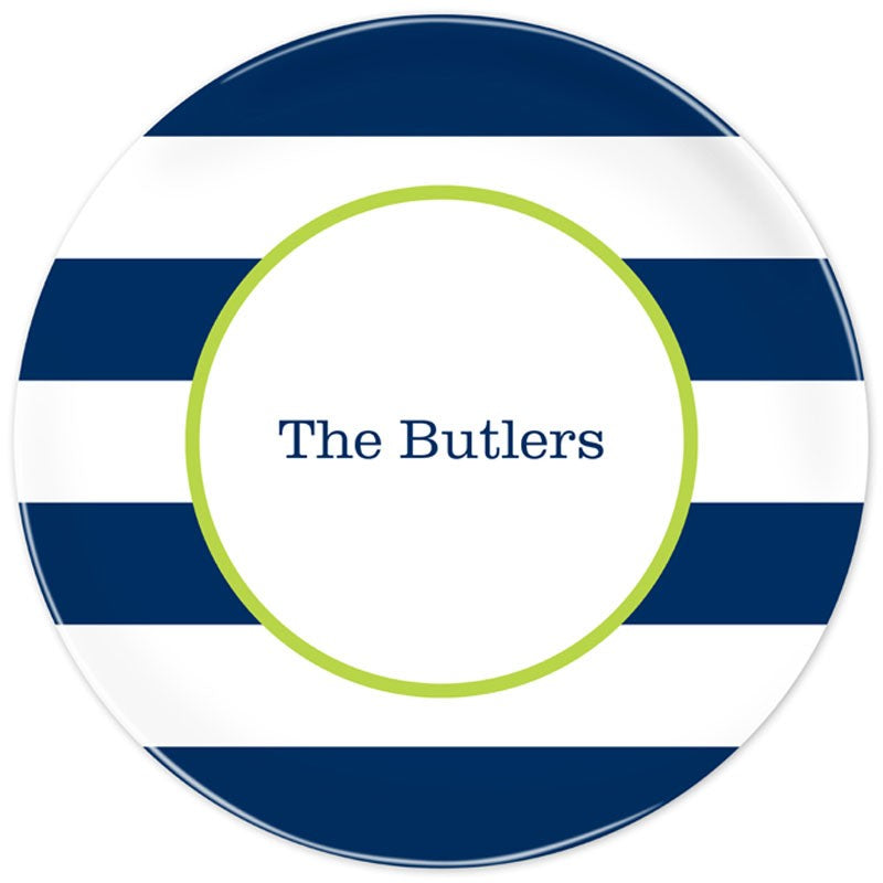 boatman geller awning stripe navy plate