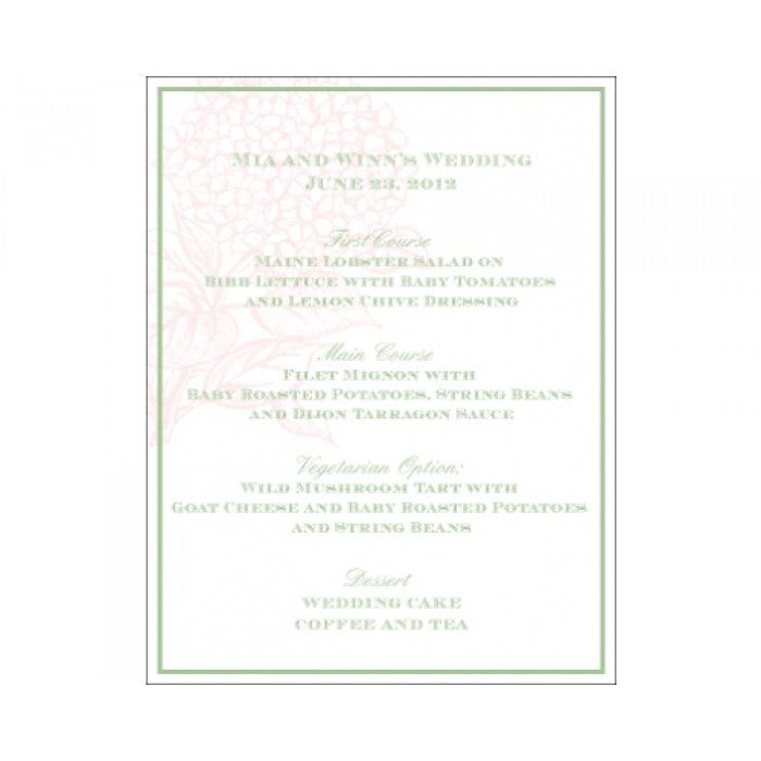 mia & winn menu card