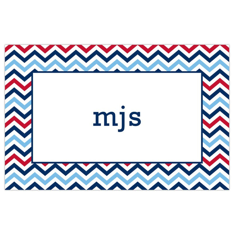 boatman geller chevron blue & red placemat