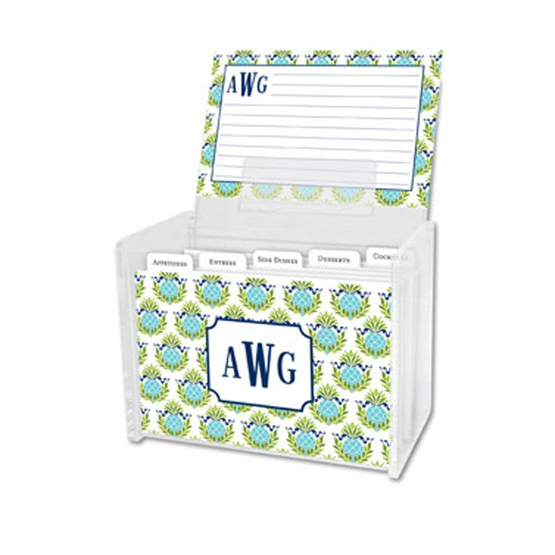 boatman geller kate red & teal recipe box