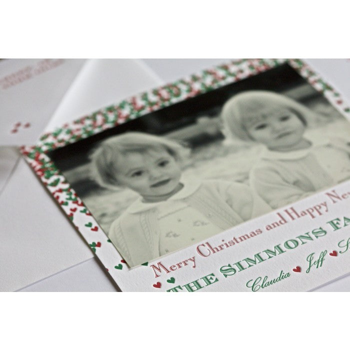 cascading hearts holiday card