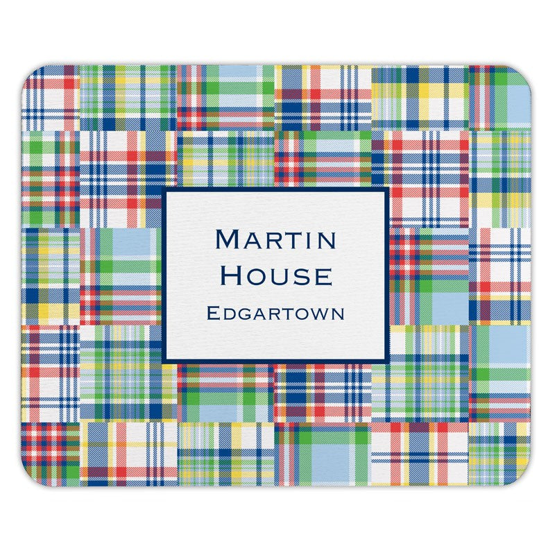 boatman geller madras patch blue mouse pad
