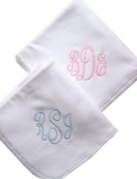 monogrammed baby blanket