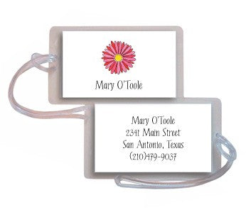 personalized luggage tags gerber daisy