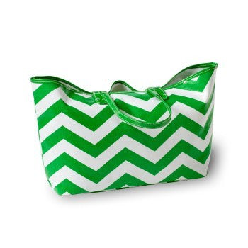 wellie chevron market tote - green, grey or yellow