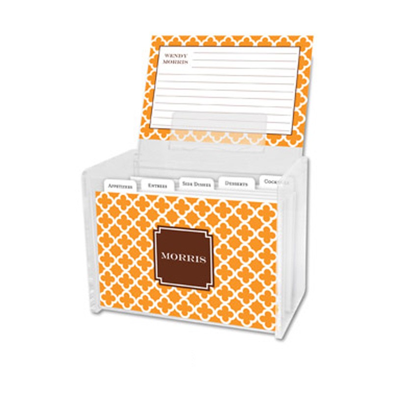 boatman geller bristol tile tangerine recipe box