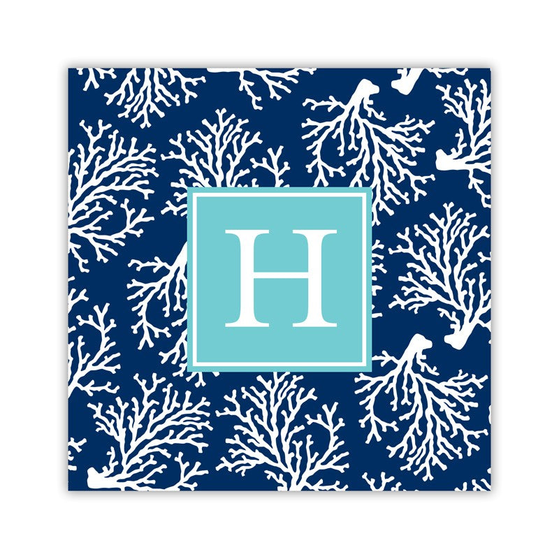 coral repeat navy coaster square paper coaster set of 50