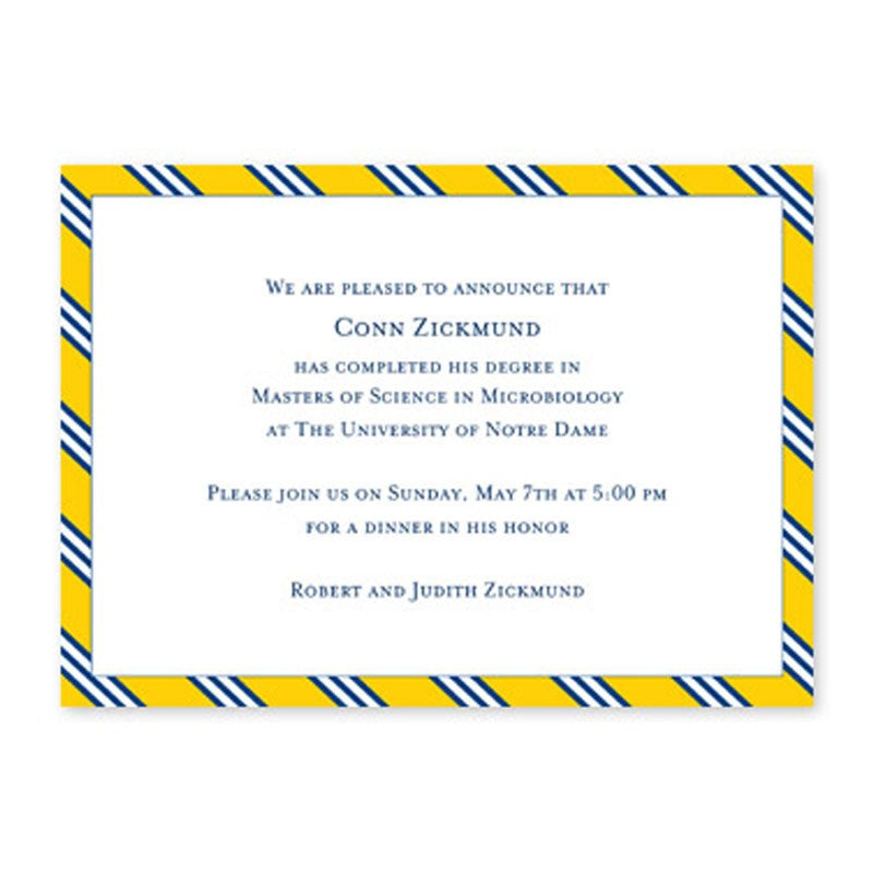 boatman geller repp tie yellow & navy flat notecard
