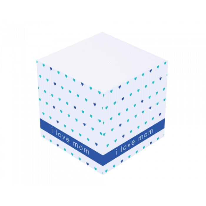 blue love mom sticky note cube