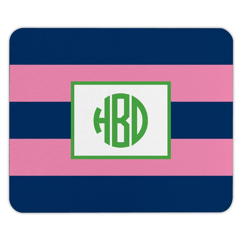 boatman geller rugby navy & pink mouse pad