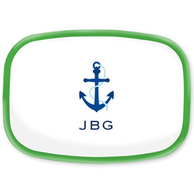 boatman geller icon anchor with border platter