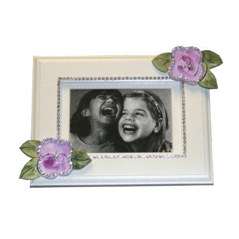 lavender roses with bling picture frame
