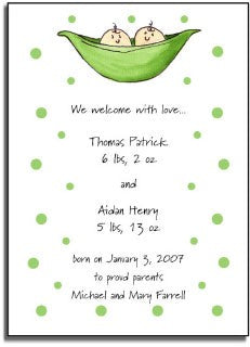 personalized invitations 2 peas in a pod