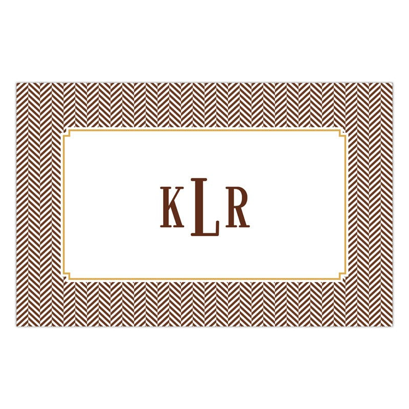 boatman geller herringbone chocolate placemat