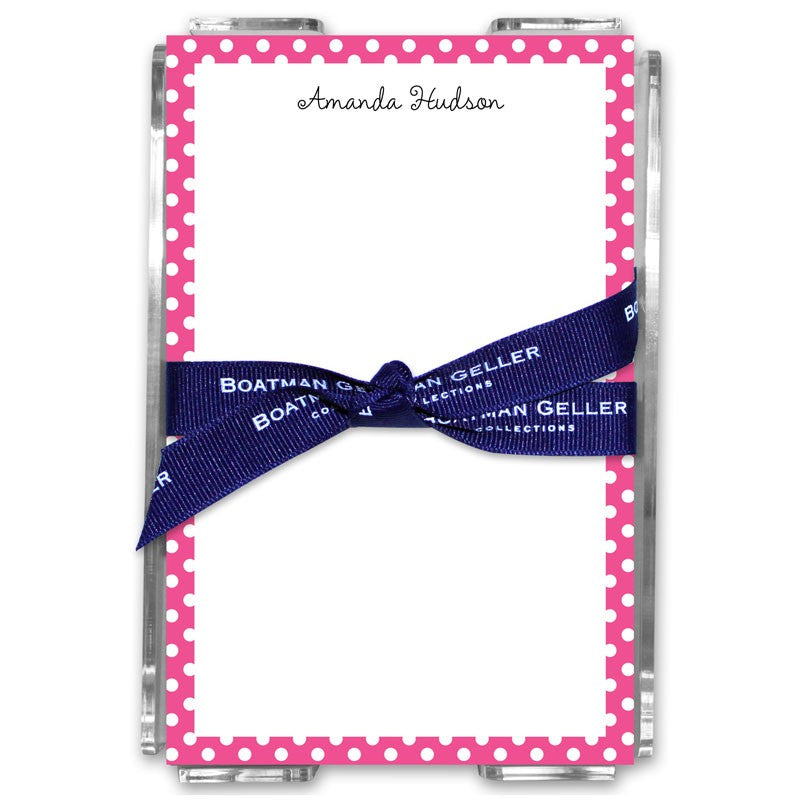 boatman geller dot pink acrylic note sheets