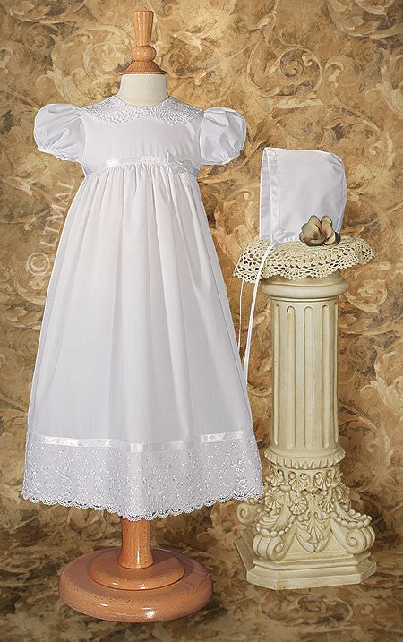 christening dress w/ lace collar