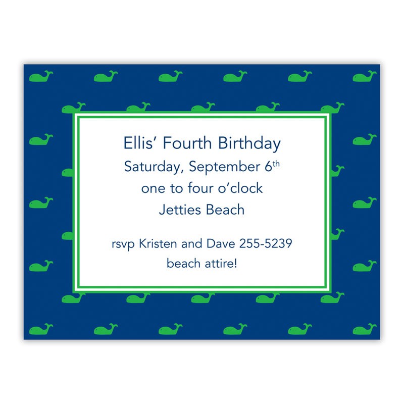 boatman geller whale blue small flat notecard