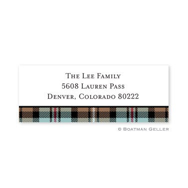 boatman geller kelso plaid mocha address labels