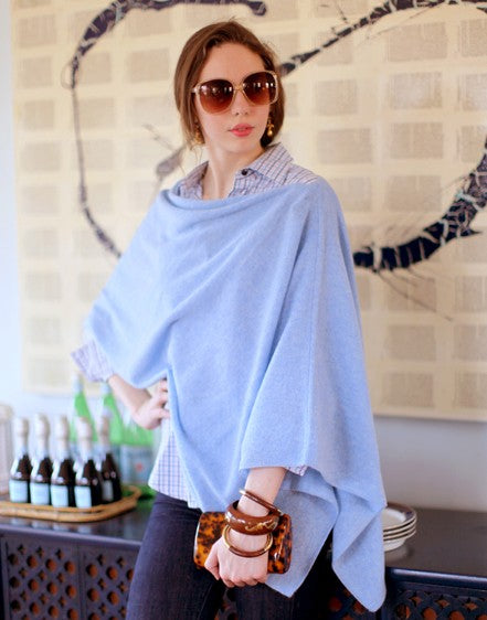 cashmere topper - sky