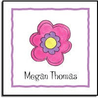 personalized stickers pink daisy