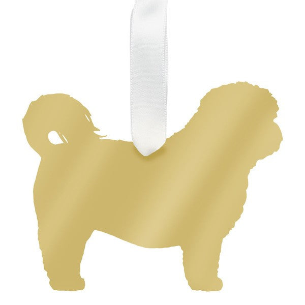 moon and lola shihtzu christmas ornament - gold