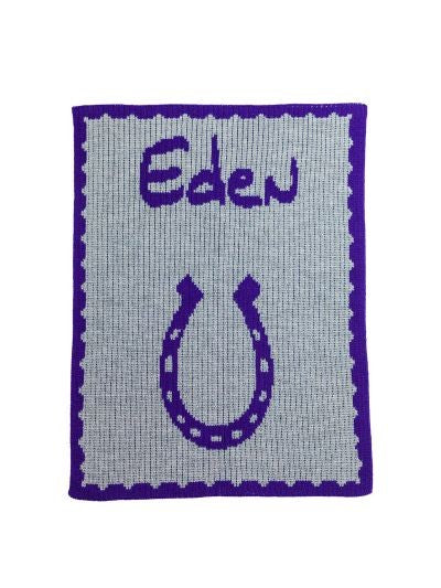 personalized full blanket with horseshoe