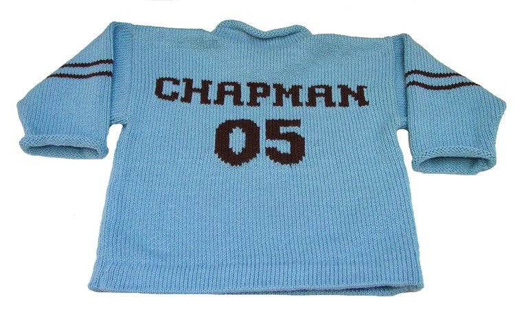 personalized childrens varsity sweater
