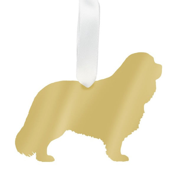 moon and lola cavalier king charles spaniel christmas ornament - gold