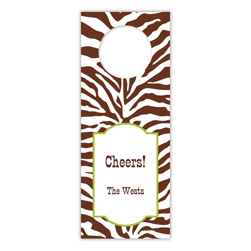 boatman geller zebra chocolate wine tags