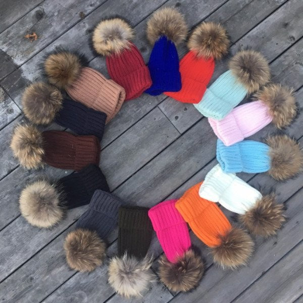 fur pom pom hat