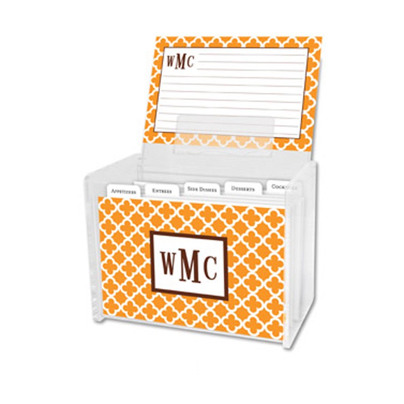 boatman geller bristol tile tangerine recipe box