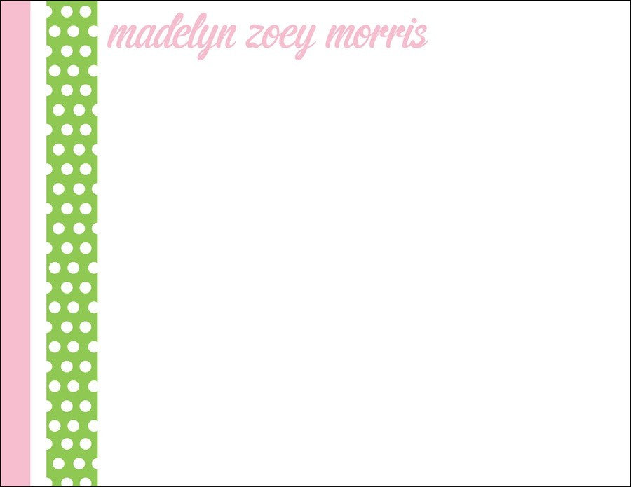 dancing dots pink children's stationary