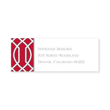 boatman geller trellis red & gray address labels