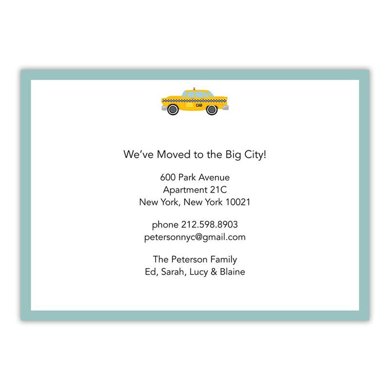 boatman geller taxi flat notecard