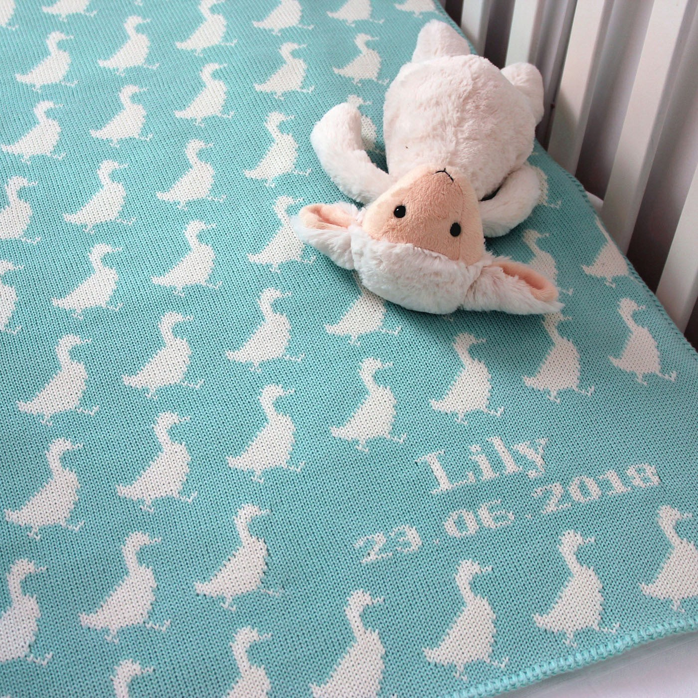 personalized duck baby blanket