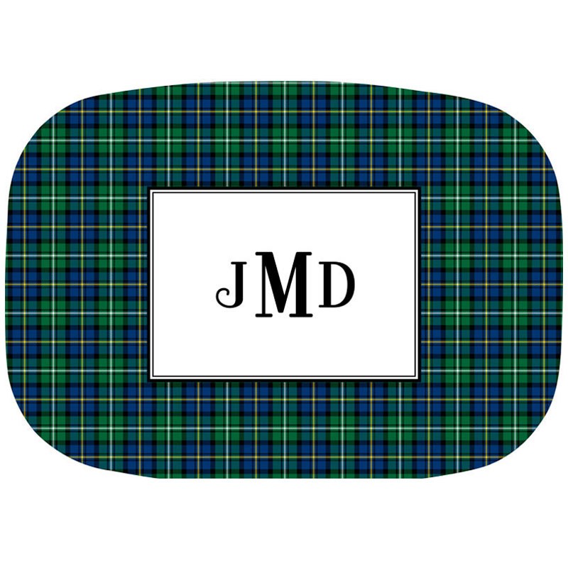 boatman geller black watch plaid platters
