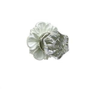 floret glass knob w/ silver post