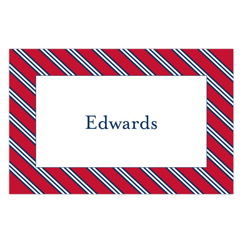 boatman geller repp tie red & navy disposable placemats