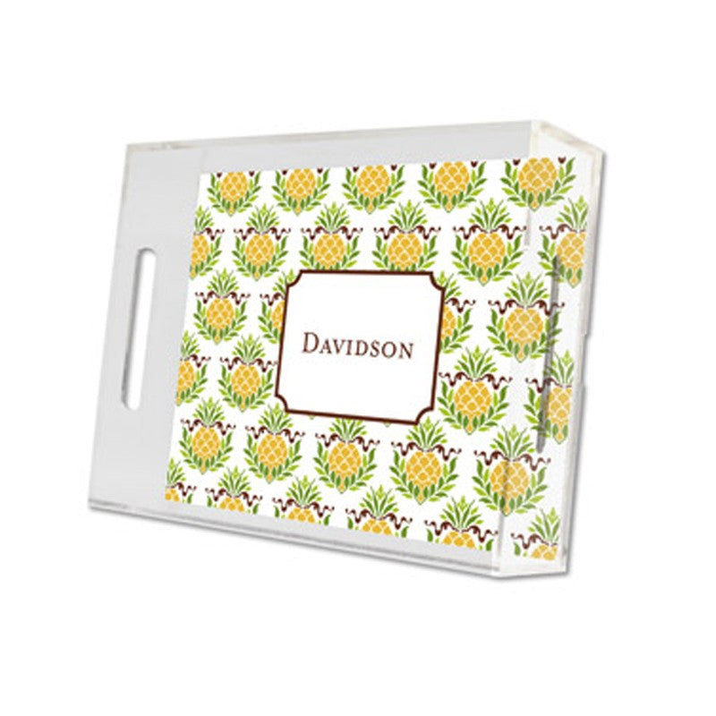 pineapple repeat lucite tray - small