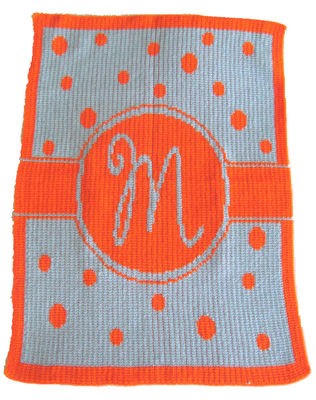 single initial polka dot banner blanket