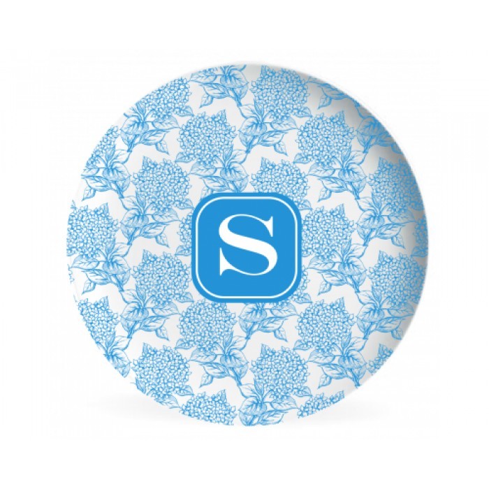 hydrangea melamine plate